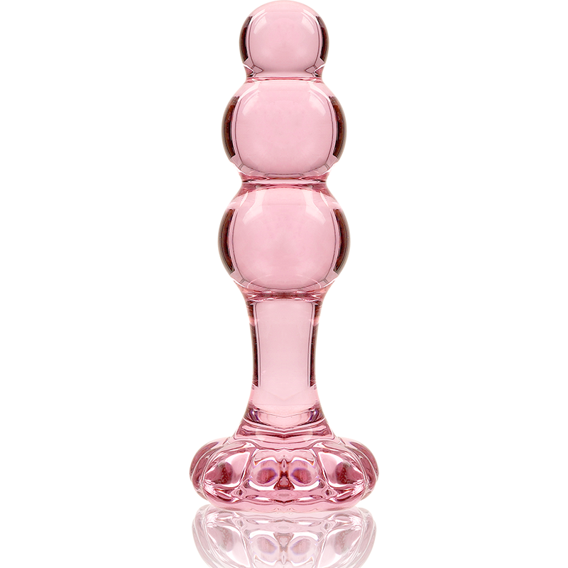 NEBULA SERIES BY IBIZA - MODEL 1 ANAL PLUG BOROSILICATE GLASS PINK 10.5 CM -O- 3 CM - NOCTURNA DESIRES