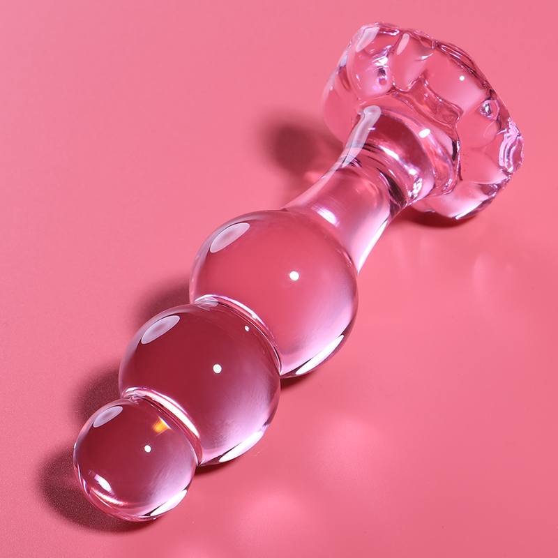 NEBULA SERIES BY IBIZA - MODEL 1 ANAL PLUG BOROSILICATE GLASS PINK 10.5 CM -O- 3 CM - NOCTURNA DESIRES