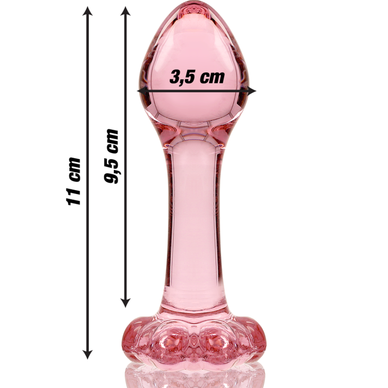 NEBULA SERIES BY IBIZA - MODEL 2 ANAL PLUG BOROSILICATE GLASS PINK 11 CM -O- 3.5 CM - NOCTURNA DESIRES
