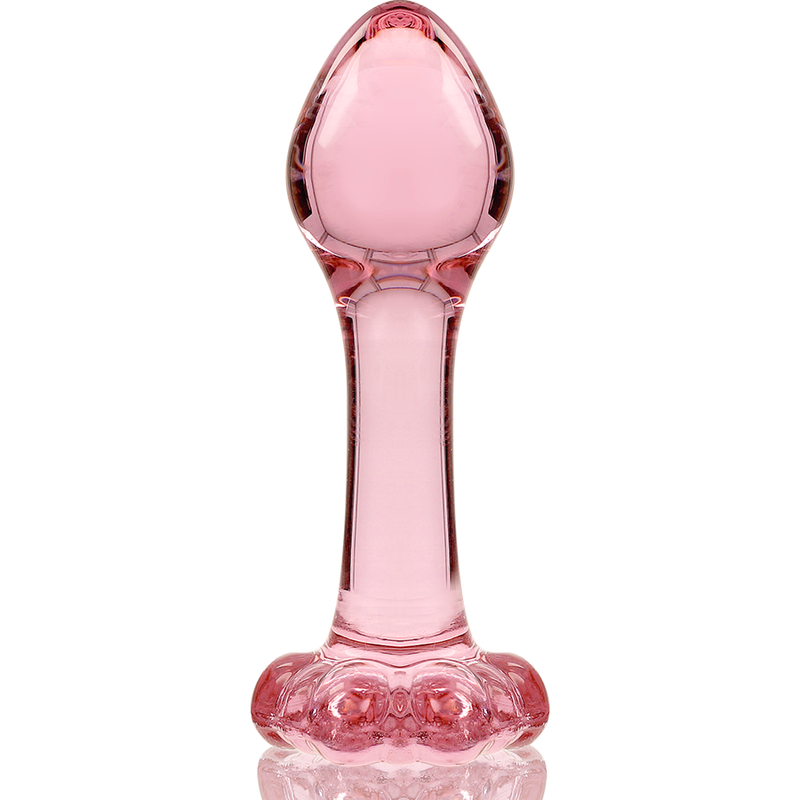 NEBULA SERIES BY IBIZA - MODEL 2 ANAL PLUG BOROSILICATE GLASS PINK 11 CM -O- 3.5 CM - NOCTURNA DESIRES