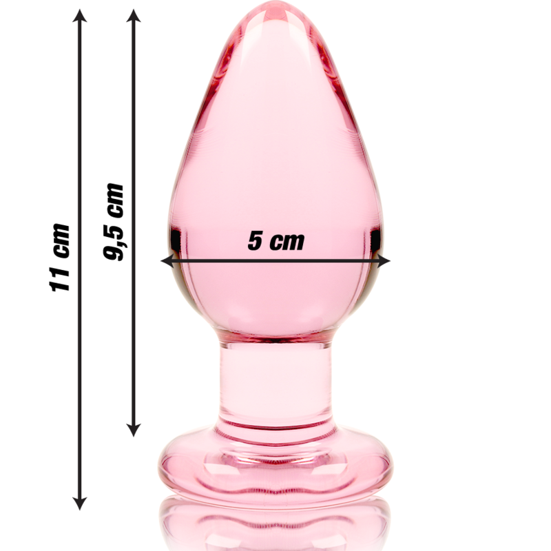 NEBULA SERIES BY IBIZA - MODEL 3 ANAL PLUG BOROSILICATE GLASS PINK 11 CM -O- 5 CM - NOCTURNA DESIRES