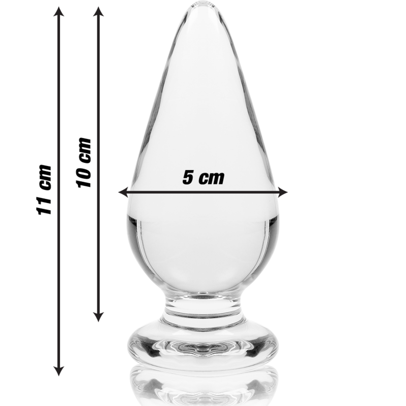 NEBULA SERIES BY IBIZA - MODEL 4 ANAL PLUG BOROSILICATE GLASS CLEAR 11 CM -O- 5 CM - NOCTURNA DESIRES