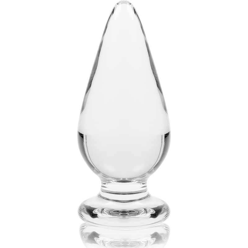 NEBULA SERIES BY IBIZA - MODEL 4 ANAL PLUG BOROSILICATE GLASS CLEAR 11 CM -O- 5 CM - NOCTURNA DESIRES