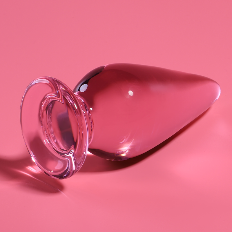 NEBULA SERIES BY IBIZA - MODEL 4 ANAL PLUG BOROSILICATE GLASS PINK 11 CM -O- 5 CM - NOCTURNA DESIRES