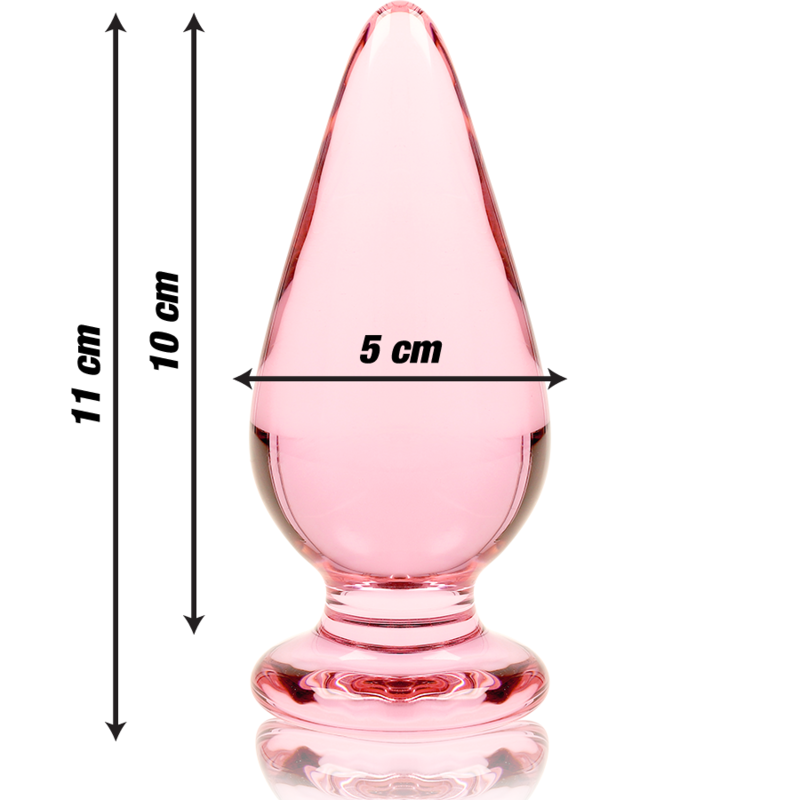 NEBULA SERIES BY IBIZA - MODEL 4 ANAL PLUG BOROSILICATE GLASS PINK 11 CM -O- 5 CM - NOCTURNA DESIRES