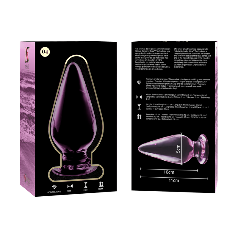 NEBULA SERIES BY IBIZA - MODEL 4 ANAL PLUG BOROSILICATE GLASS PINK 11 CM -O- 5 CM - NOCTURNA DESIRES