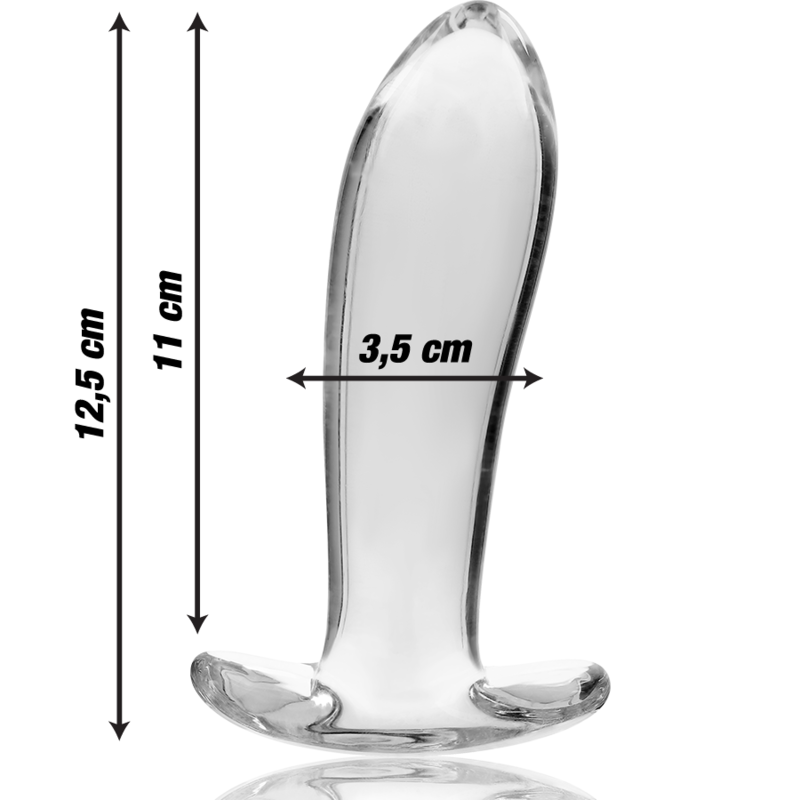 NEBULA SERIES BY IBIZA - MODEL 5 ANAL PLUG BOROSILICATE GLASS CLEAR 12.5 CM -O- 3.5 CM - NOCTURNA DESIRES