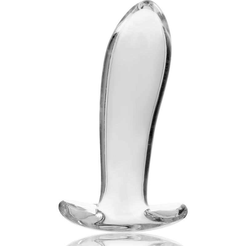NEBULA SERIES BY IBIZA - MODEL 5 ANAL PLUG BOROSILICATE GLASS CLEAR 12.5 CM -O- 3.5 CM - NOCTURNA DESIRES