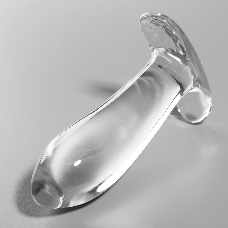 NEBULA SERIES BY IBIZA - MODEL 5 ANAL PLUG BOROSILICATE GLASS CLEAR 12.5 CM -O- 3.5 CM - NOCTURNA DESIRES