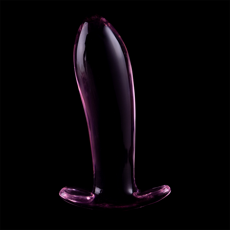 NEBULA SERIES BY IBIZA - MODEL 5 ANAL PLUG BOROSILICATE GLASS PINK 12.5 CM -O- 3.5 CM - NOCTURNA DESIRES