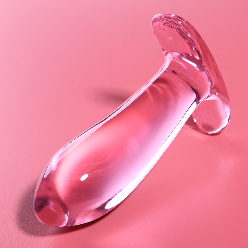NEBULA SERIES BY IBIZA - MODEL 5 ANAL PLUG BOROSILICATE GLASS PINK 12.5 CM -O- 3.5 CM - NOCTURNA DESIRES