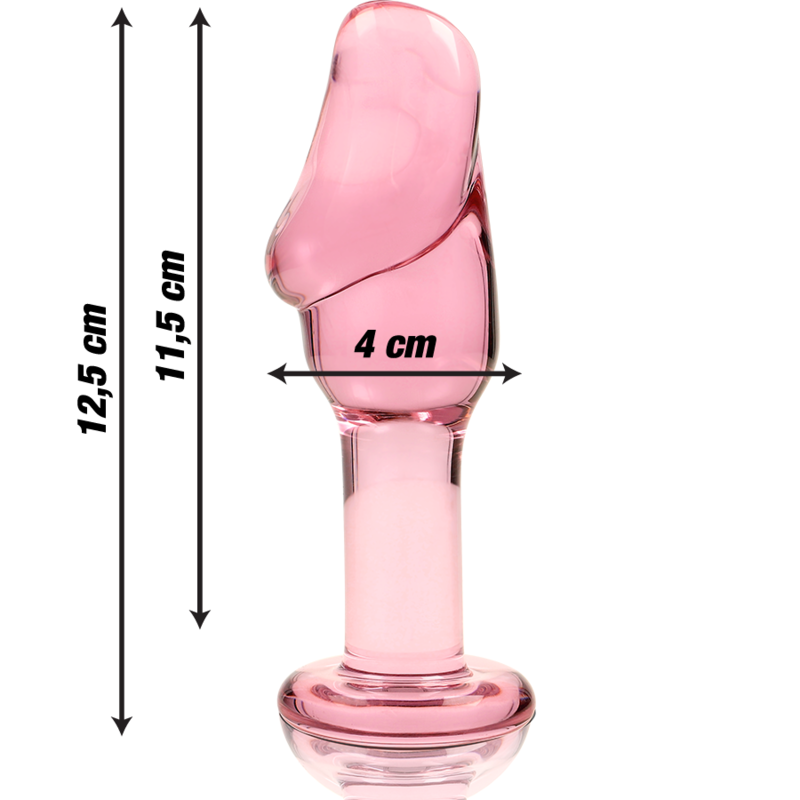 NEBULA SERIES BY IBIZA - MODEL 6 ANAL PLUG BOROSILICATE GLASS PINK 12.5 CM -O- 4 CM - NOCTURNA DESIRES