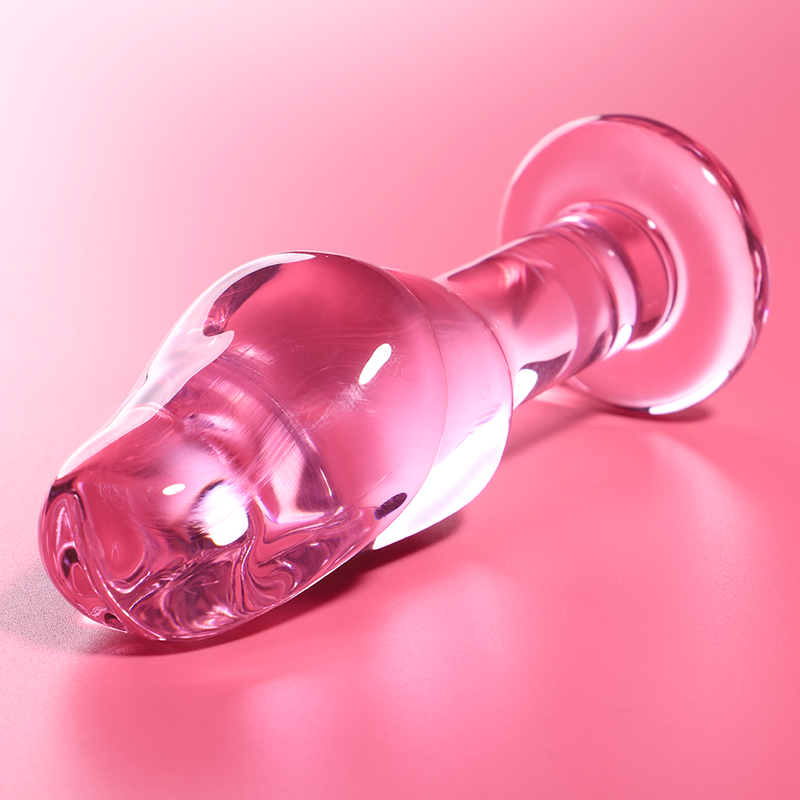 NEBULA SERIES BY IBIZA - MODEL 6 ANAL PLUG BOROSILICATE GLASS PINK 12.5 CM -O- 4 CM - NOCTURNA DESIRES