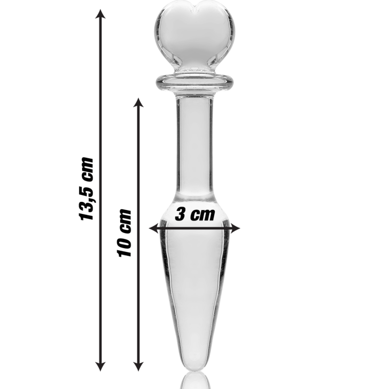 NEBULA SERIES BY IBIZA - MODEL 7 ANAL PLUG BOROSILICATE GLASS CLEAR 13.5 CM -O- 3 CM - NOCTURNA DESIRES