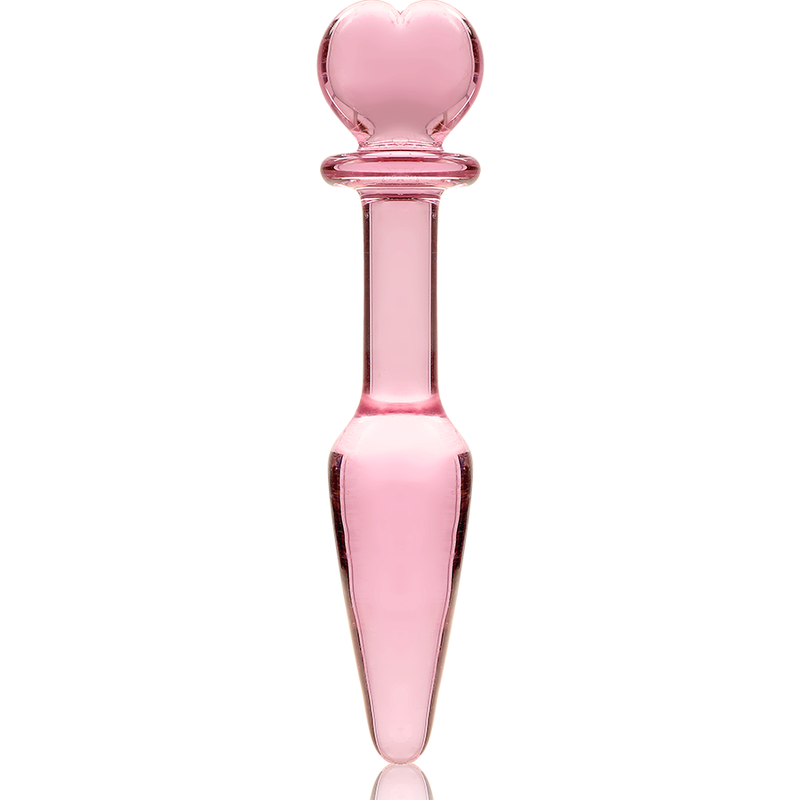 NEBULA SERIES BY IBIZA - MODEL 7 ANAL PLUG BOROSILICATE GLASS PINK 13.5 CM -O- 3 CM - NOCTURNA DESIRES