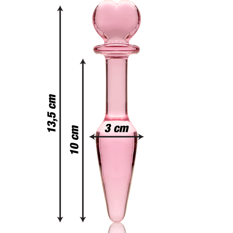 NEBULA SERIES BY IBIZA - MODEL 7 ANAL PLUG BOROSILICATE GLASS PINK 13.5 CM -O- 3 CM - NOCTURNA DESIRES