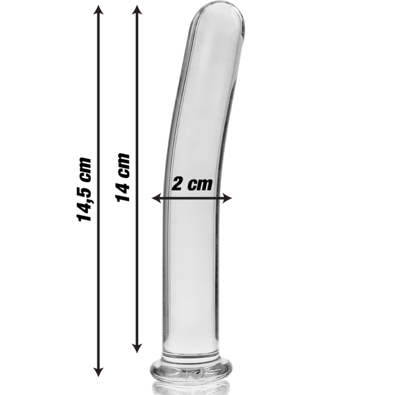 NEBULA SERIES BY IBIZA - MODEL 8 DILDO BOROSILICATE GLASS CLEAR 14.5 CM -O- 2 CM - NOCTURNA DESIRES