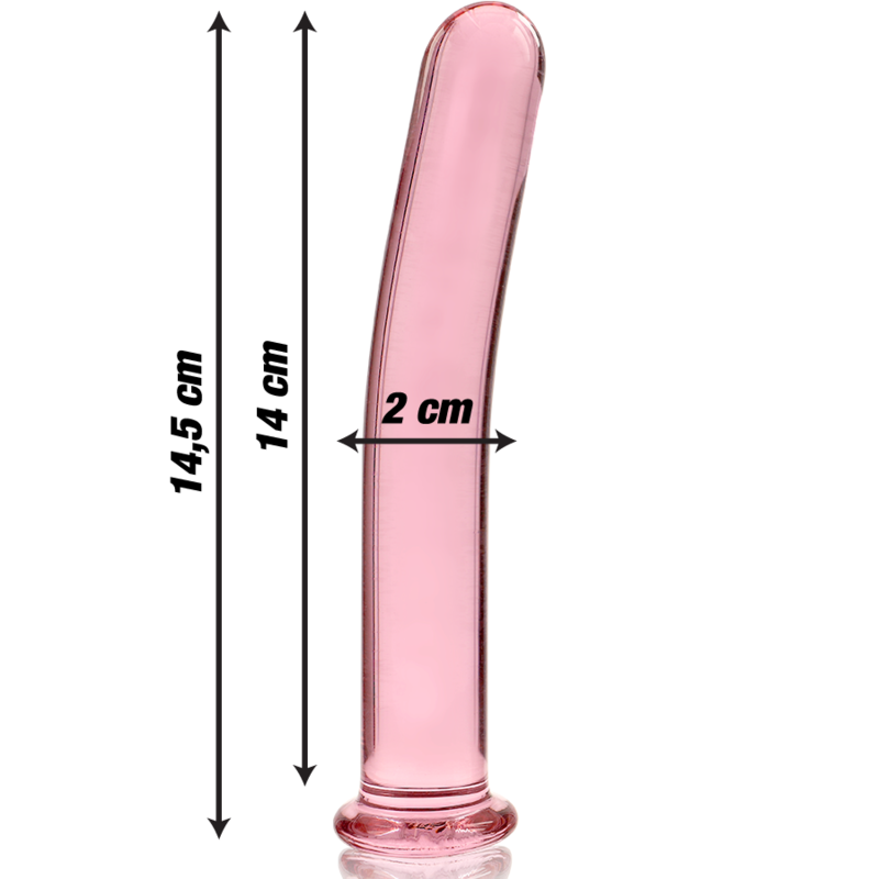 NEBULA SERIES BY IBIZA - MODEL 8 DILDO BOROSILICATE GLASS PINK 14.5 CM -O- 2 CM - NOCTURNA DESIRES