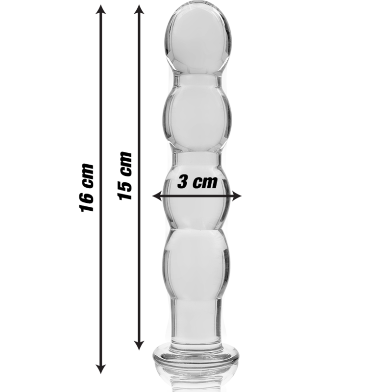 NEBULA SERIES BY IBIZA - MODEL 10 DILDO BOROSILICATE GLASS CLEAR 16.5 CM -O- 3.5 CM - NOCTURNA DESIRES