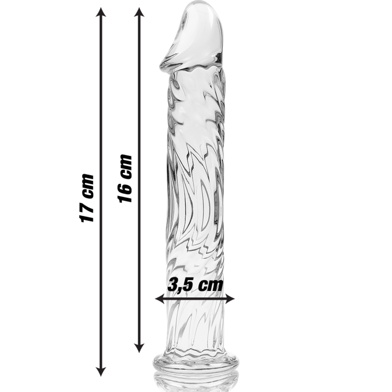 NEBULA SERIES BY IBIZA - MODEL 12 DILDO BOROSILICATE GLASS CLEAR 17 CM -O- 3.5 CM - NOCTURNA DESIRES