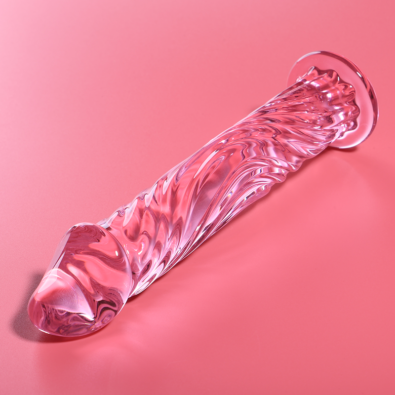 NEBULA SERIES BY IBIZA - MODEL 12 DILDO BOROSILICATE GLASS PINK 17 CM -O- 3.5 CM - NOCTURNA DESIRES