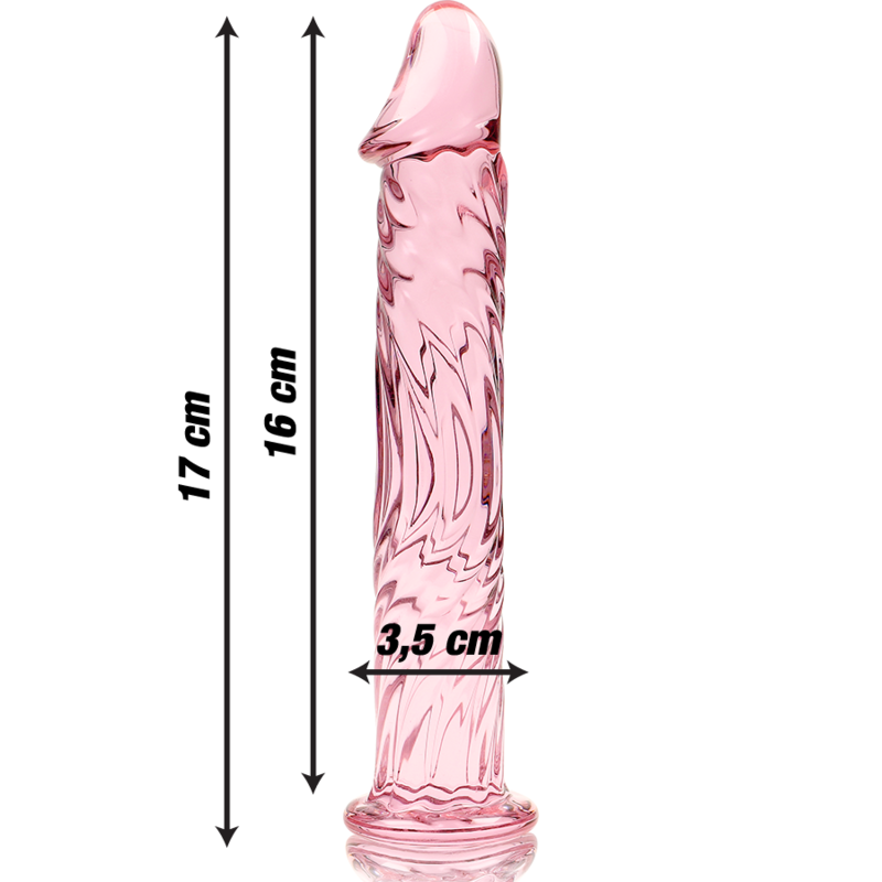 NEBULA SERIES BY IBIZA - MODEL 12 DILDO BOROSILICATE GLASS PINK 17 CM -O- 3.5 CM - NOCTURNA DESIRES
