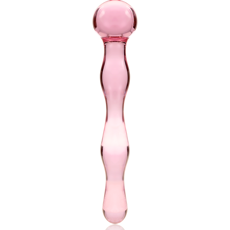NEBULA SERIES BY IBIZA - MODEL 13 DILDO BOROSILICATE GLASS PINK 18 CM -O- 3.5 CM - NOCTURNA DESIRES