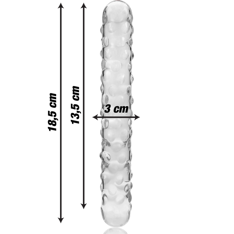 NEBULA SERIES BY IBIZA - MODEL 15 DILDO BOROSILICATE GLASS CLEAR 18.5 CM -O- 3 CM - NOCTURNA DESIRES