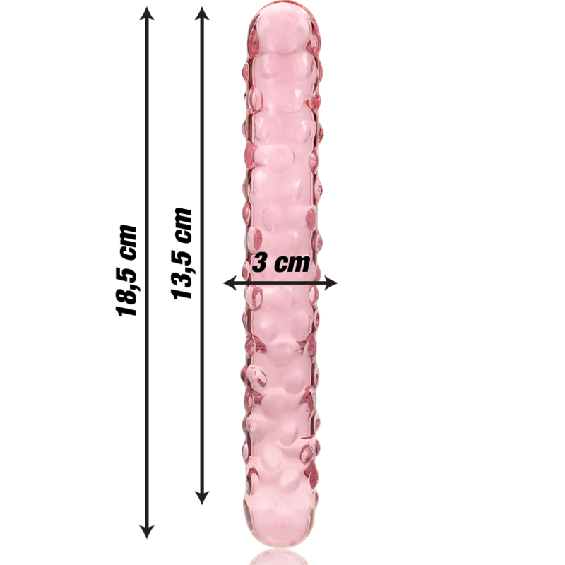 NEBULA SERIES BY IBIZA - MODEL 15 DILDO BOROSILICATE GLASS PINK 18.5 CM -O- 3 CM - NOCTURNA DESIRES