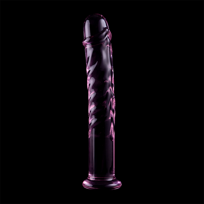 NEBULA SERIES BY IBIZA - MODEL 16 DILDO BOROSILICATE GLASS PINK 18.5 CM -O- 3 CM - NOCTURNA DESIRES