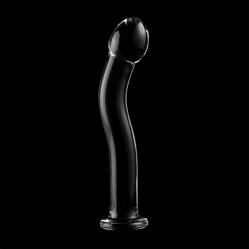 NEBULA SERIES BY IBIZA - MODEL 18 DILDO BOROSILICATE GLASS CLEAR 18.5 CM -O- 3.5 CM - NOCTURNA DESIRES
