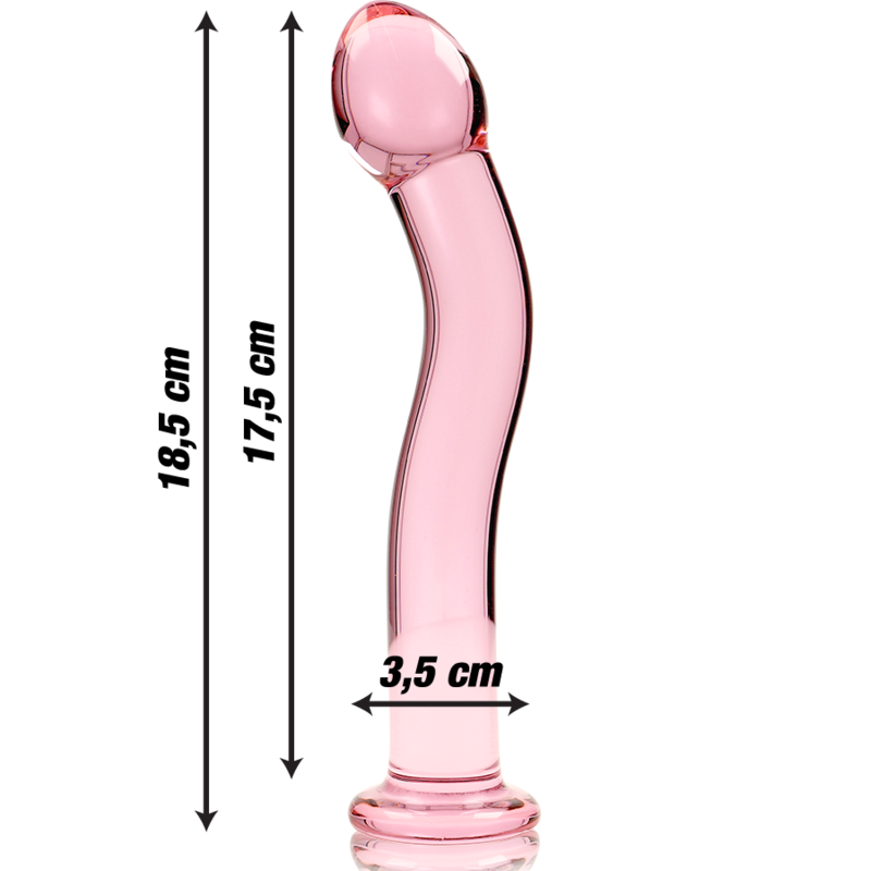 NEBULA SERIES BY IBIZA - MODEL 18 DILDO BOROSILICATE GLASS PINK 18.5 CM -O- 3.5 CM - NOCTURNA DESIRES