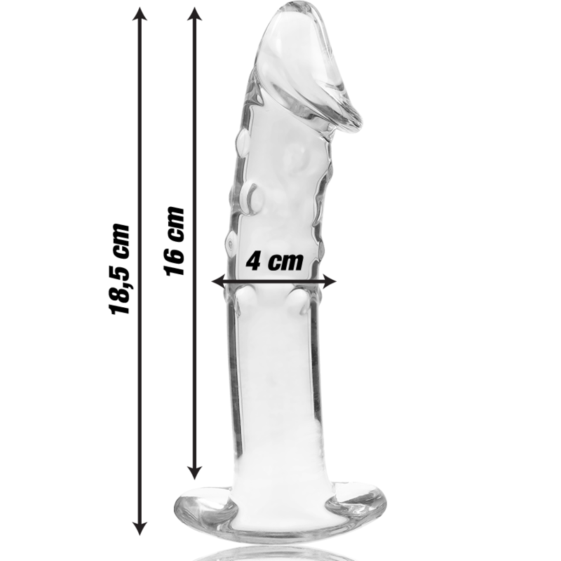 NEBULA SERIES BY IBIZA - MODEL 19 DILDO BOROSILICATE GLASS CLEAR 18.5 CM -O- 4 CM - NOCTURNA DESIRES