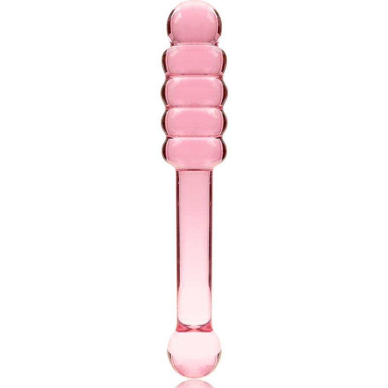 NEBULA SERIES BY IBIZA - MODEL 20 DILDO BOROSILICATE GLASS PINK 20.5 CM -O- 3 CM - NOCTURNA DESIRES