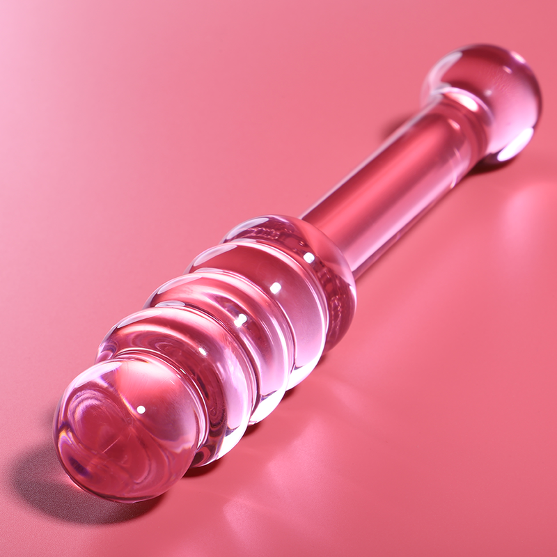 NEBULA SERIES BY IBIZA - MODEL 20 DILDO BOROSILICATE GLASS PINK 20.5 CM -O- 3 CM - NOCTURNA DESIRES