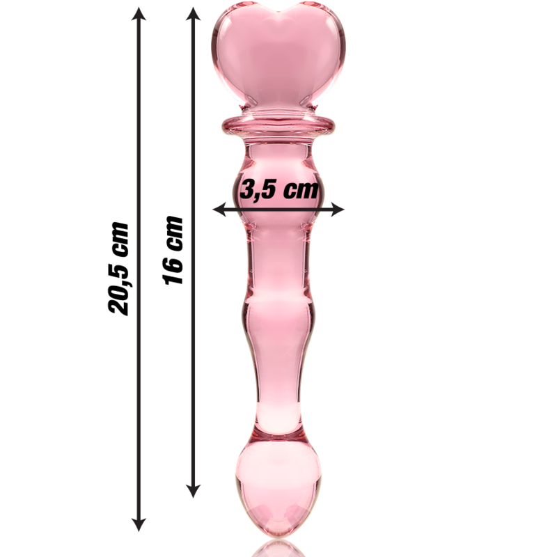 NEBULA SERIES BY IBIZA - MODEL 21 DILDO BOROSILICATE GLASS PINK 20.5 CM -O- 3.5 CM - NOCTURNA DESIRES