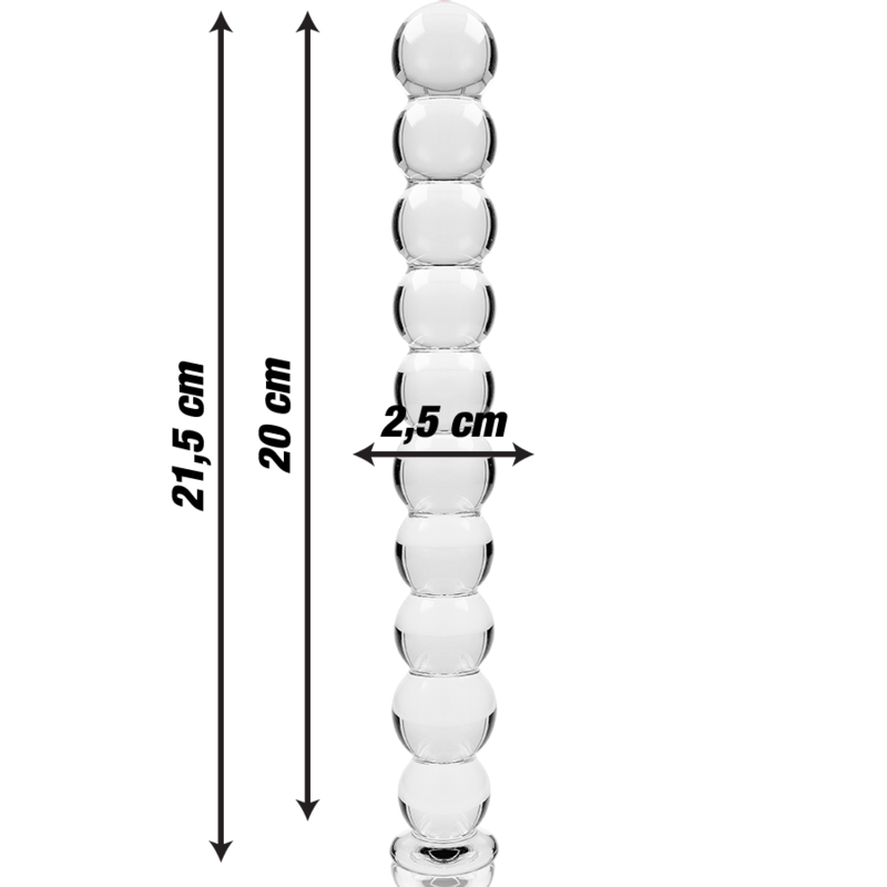 NEBULA SERIES BY IBIZA - MODEL 22 DILDO BOROSILICATE GLASS CLEAR 21.5 CM -O- 2.5 CM - NOCTURNA DESIRES