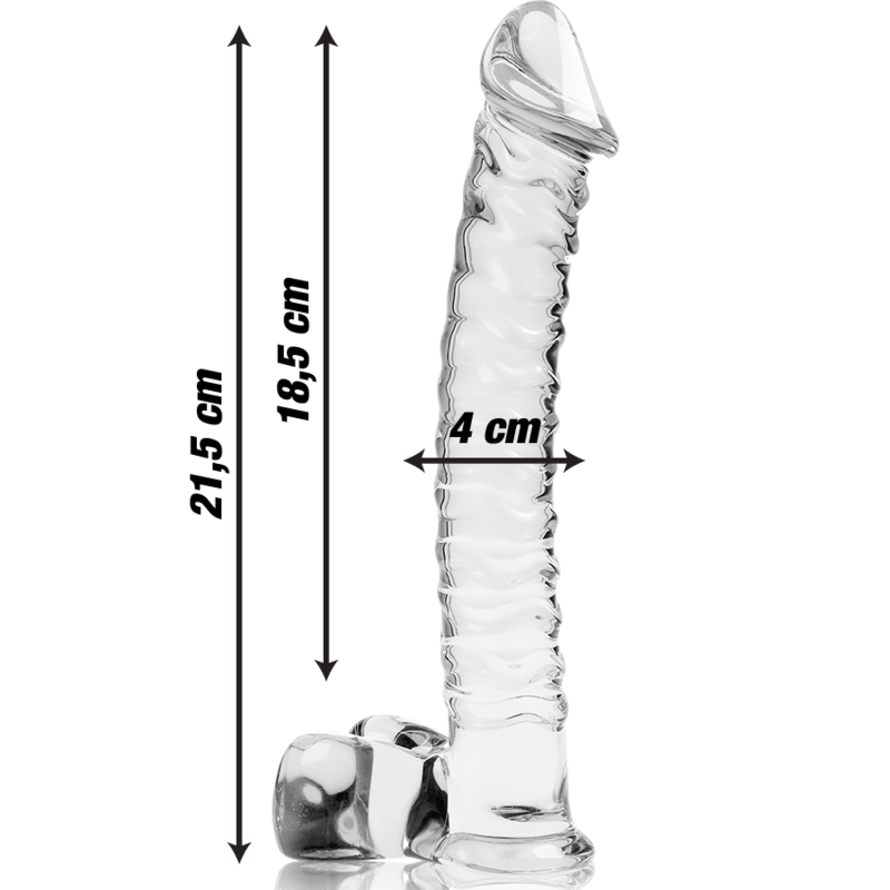 NEBULA SERIES BY IBIZA - MODEL 23 DILDO BOROSILICATE GLASS CLEAR 21.5 CM -O- 4 CM - NOCTURNA DESIRES