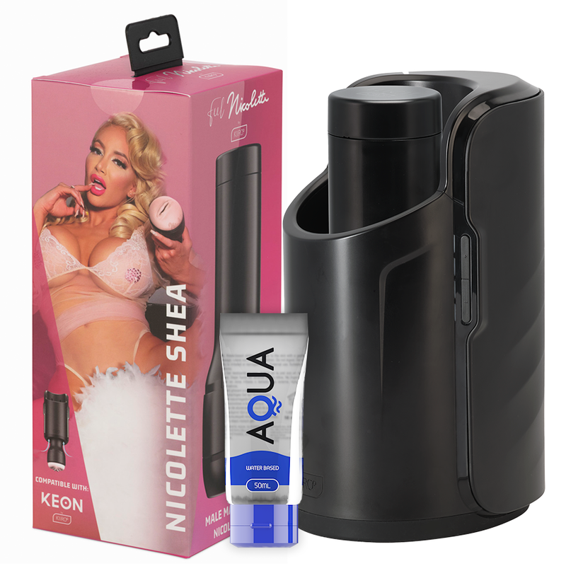 KIIROO - KEON + FEEL NICOLETTE SHEA STROKER + AQUA QUALITY LUBRICANT 50 ML - NOCTURNA DESIRES