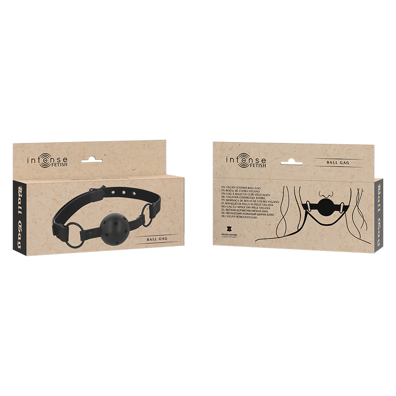 INTENSE - FETISH VEGAN LEATHER BALL GAG - NOCTURNA DESIRES