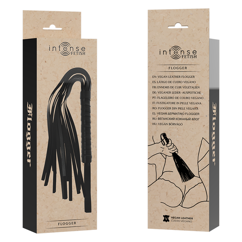 INTENSE - FETISH VEGAN LEATHER FLOGGER - NOCTURNA DESIRES