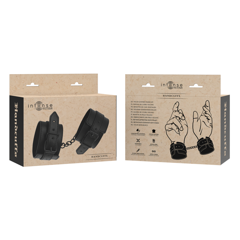 INTENSE - FETISH VEGAN LEATHER HANDCUFFS - NOCTURNA DESIRES