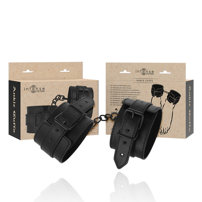 INTENSE - FETISH VEGAN LEATHER ANKLE CUFFS - NOCTURNA DESIRES