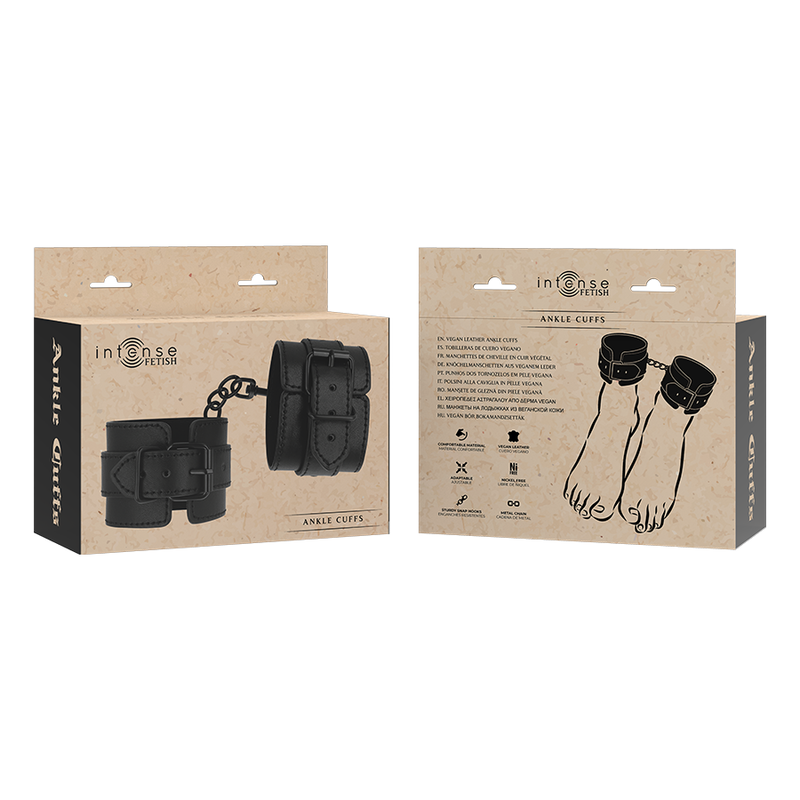 INTENSE - FETISH VEGAN LEATHER ANKLE CUFFS - NOCTURNA DESIRES