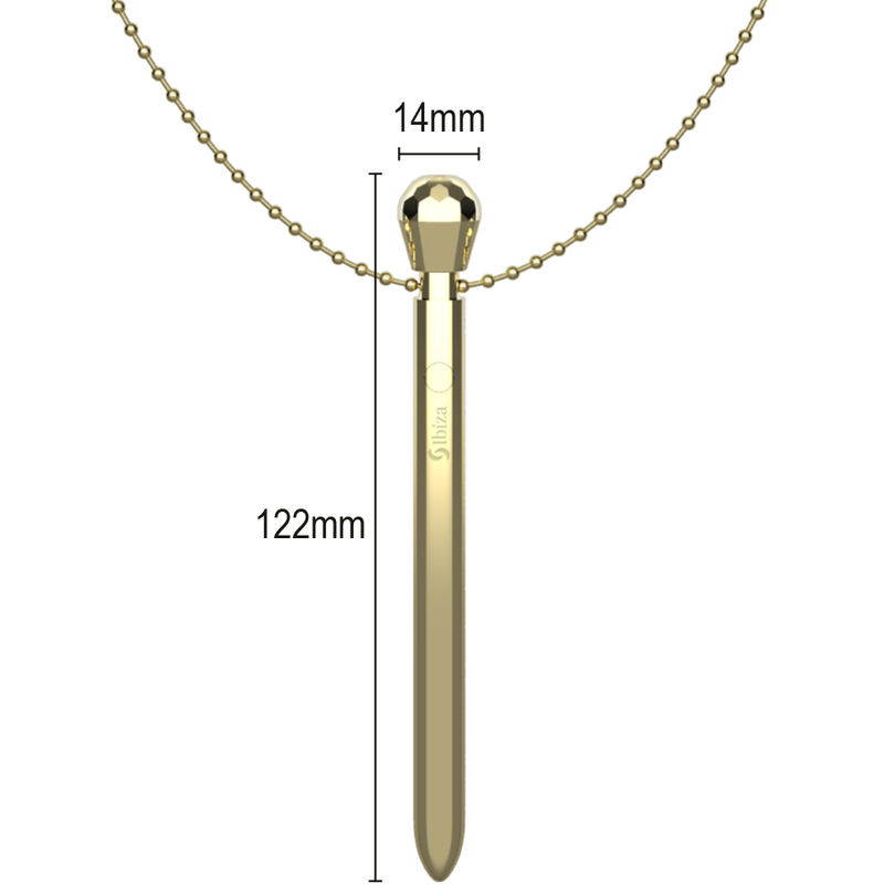 IBIZA - CLIT POCKET STIMULATOR NECKLACE USB CHARGER 12 VIBRATION MODES GOLDEN 12,2 X 1,5 - NOCTURNA DESIRES