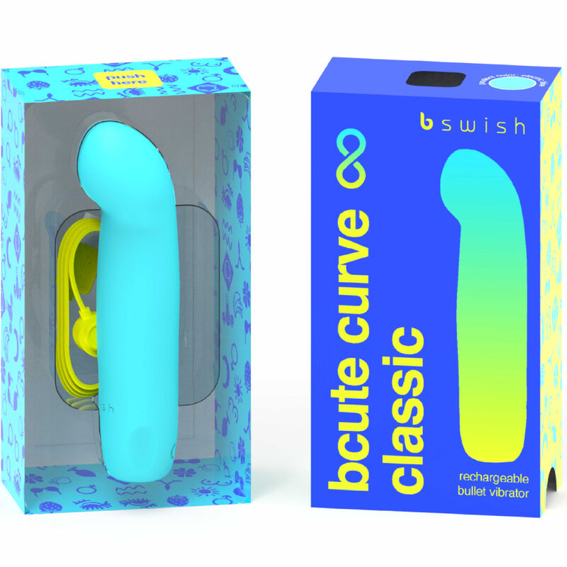 B SWISH - BCUTE CURVE INFINITE CLASSIC RECHARGEABLE VIBRATOR BLUE SILICONE - NOCTURNA DESIRES