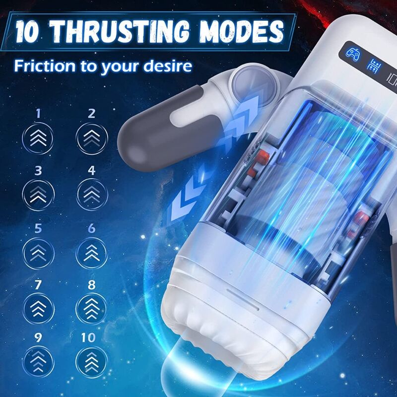 GAME CUP - THRUSTING VIBRATION MASTURBATOR WITH HEATING FUNCTION AND MOBILE SUPPORT - BLACK - NOCTURNA DESIRES