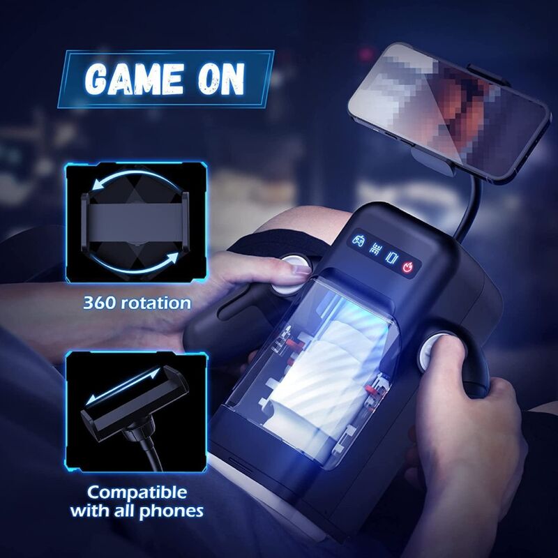 GAME CUP - THRUSTING VIBRATION MASTURBATOR WITH HEATING FUNCTION AND MOBILE SUPPORT - BLACK - NOCTURNA DESIRES