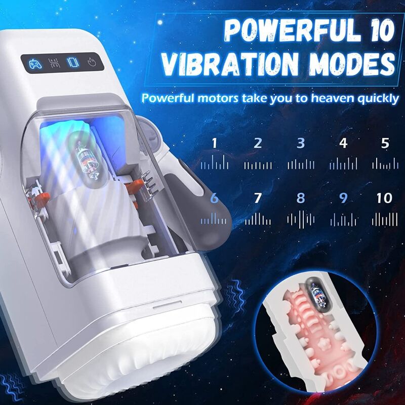 GAME CUP - THRUSTING VIBRATION MASTURBATOR WITH HEATING FUNCTION AND MOBILE SUPPORT - BLACK - NOCTURNA DESIRES
