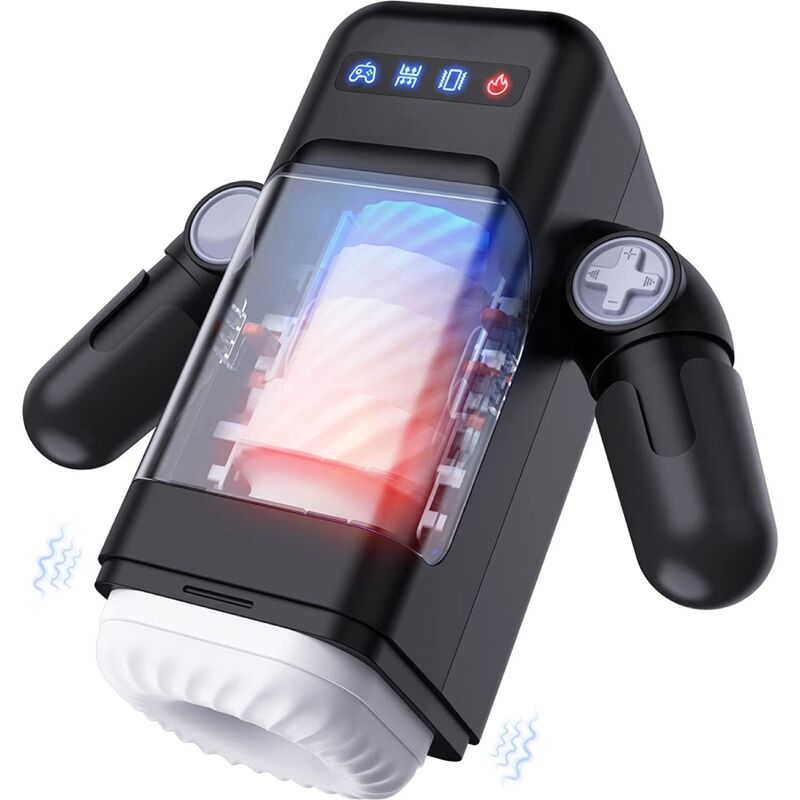 GAME CUP - THRUSTING VIBRATION MASTURBATOR WITH HEATING FUNCTION AND MOBILE SUPPORT - BLACK - NOCTURNA DESIRES